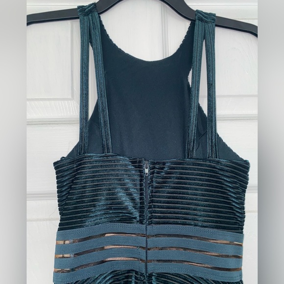 Junior’s Forest Green Velvet Halter Dress - Picture 3 of 3